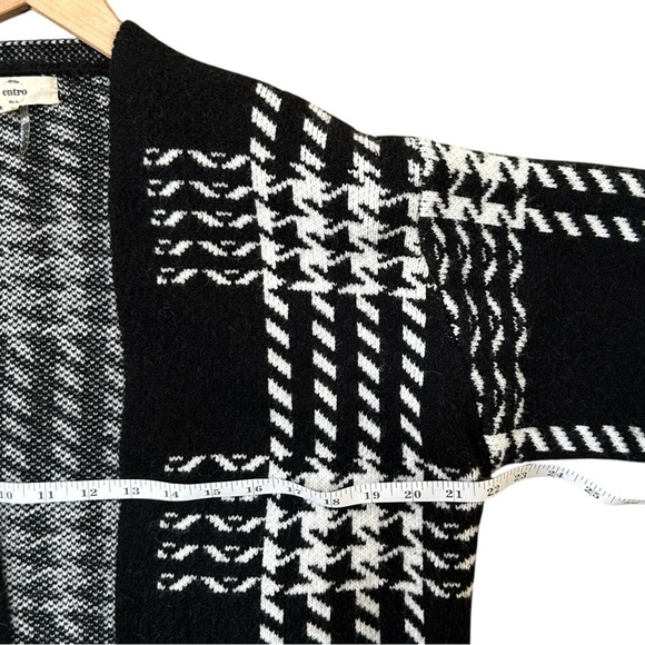 Entro Anthropologie Long Knit Cardigan Open Front Winter Sweater Small - Picture 14 of 15